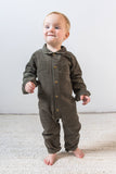 Organic Baby Flynn Corduroy Collared Romper - Cypress