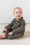Organic Baby Flynn Corduroy Collared Romper - Cypress