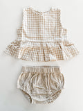 Gingham Peplum Set