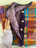 Purple Patterned Sherpa Jacket