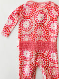 Ruffle Butts Pink Kaleidoscope Hearts Ruffle Footie Pajamas