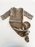 Mebie Baby Organic Cotton Ribbed Knot Gown