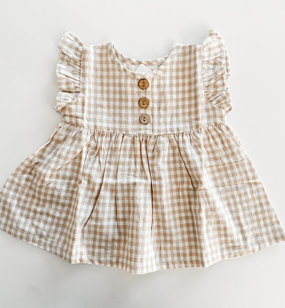 Gingham Ruffle Linen Dress Little Bo and Co Gingham Ruffle Linen Dress Little Bo and Co