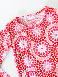 Ruffle Butts Pink Kaleidoscope Hearts Ruffle Long Sleeve Pajama Set