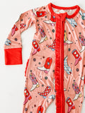 Let's Go (to bed) Girls Convertible Footies with Ruffle