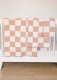 Pink Checkered Plush Blanket