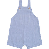 Blue Stripe Short Linen Overalls