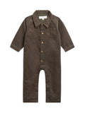 Organic Baby Flynn Corduroy Collared Romper - Cypress